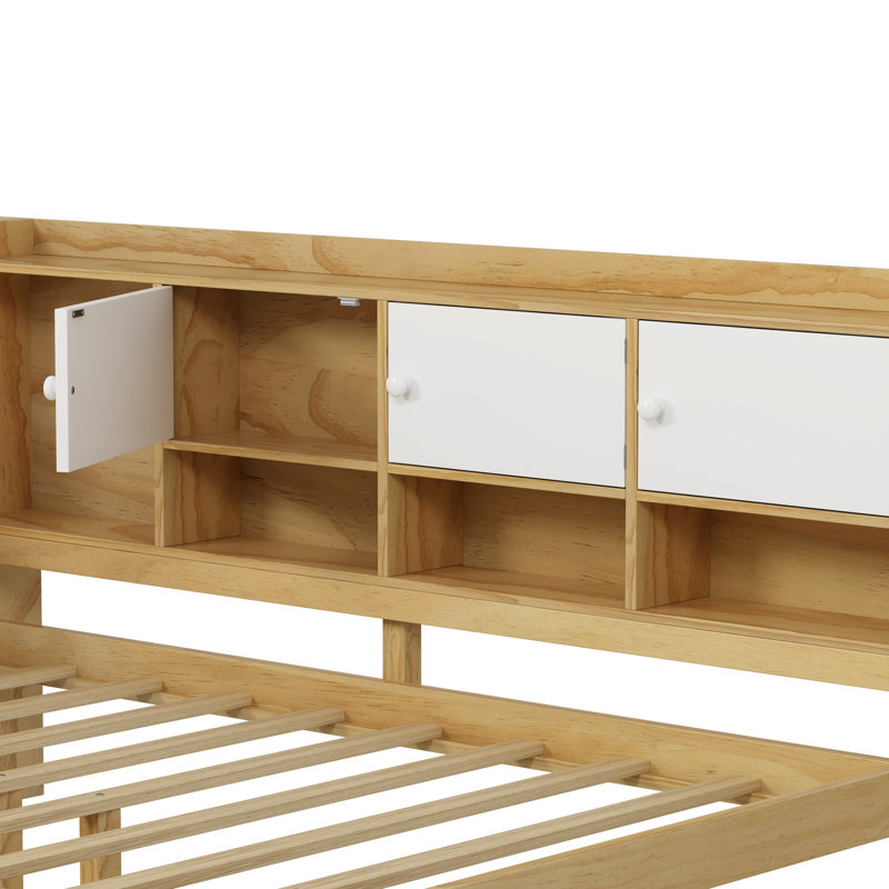Functional L-Shape Daybed For Compact Living Spaces With Storage Spacious Cabinet And Comfortable Area, Full/Double