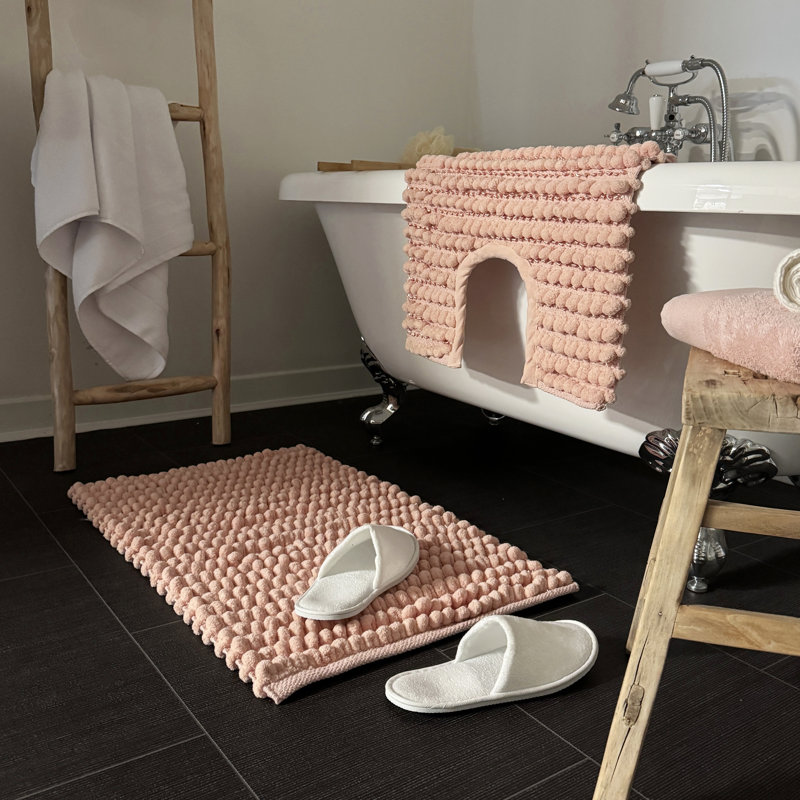 Moonya U-Shaped Bobble Pedestal Mat, Blush