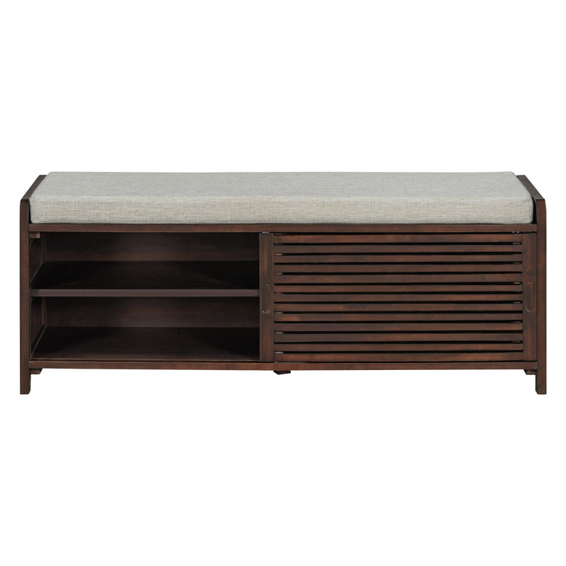 Banc à chaussures avec rangement et coussin, Espresso