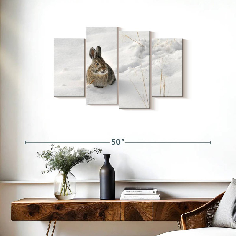 Brampt Rabbit In Snow, 22" H x 36" W
