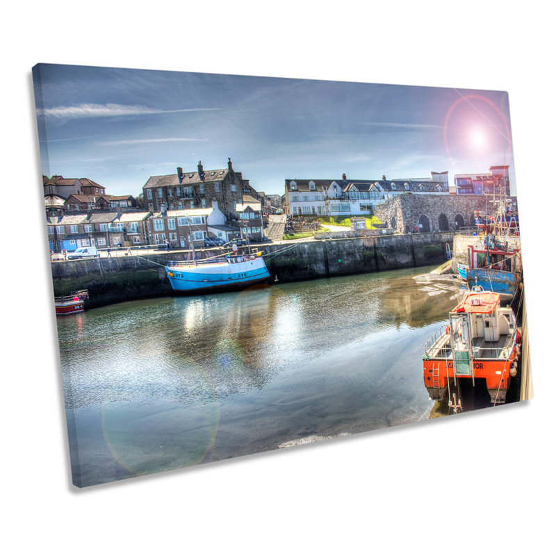Seahouses Harbour Northumberland - Wrapped Canvas Print, 91.4cm H x 137.2cm W x 4cm D