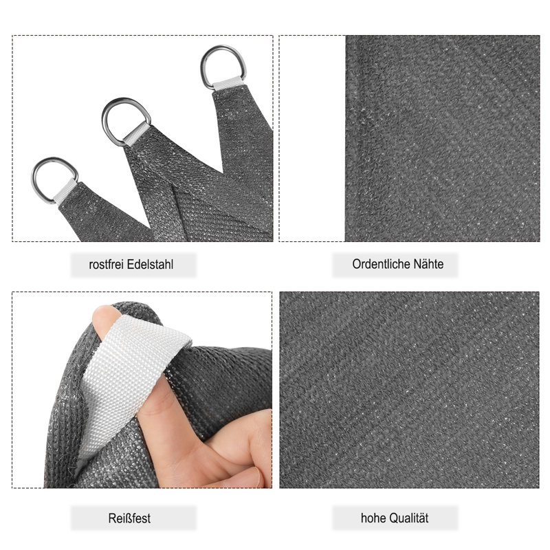 Dunseith 4.2m x 4.2m Triangular Shade Sail, Grey