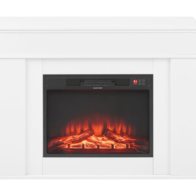 Freestanding 43-inch Fireplace Stove, 1500w 5120btu, Realistic Flames, Timer, Remote Control, For Living Room Comfort, White Electric Heater, Adjustable 3d Overheating Protection, Home Comfort