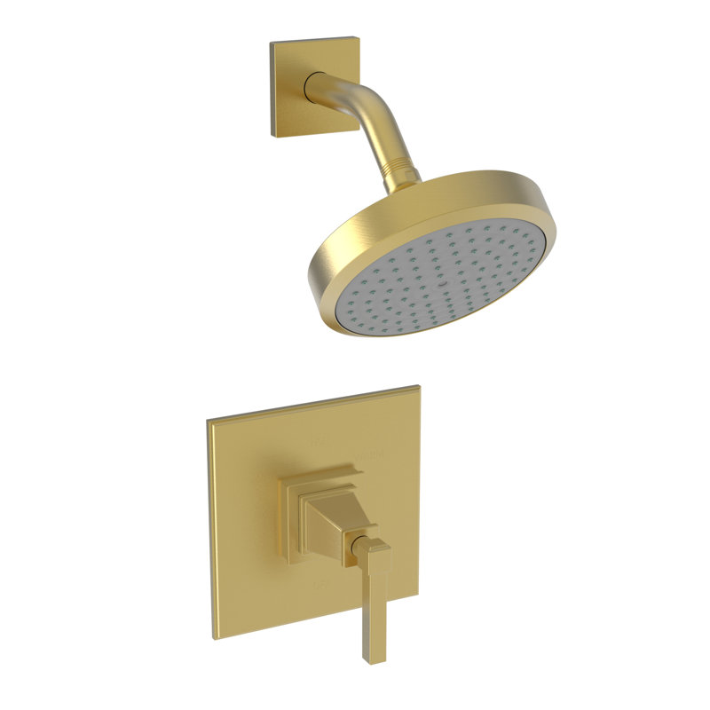Malvina Balanced Pressure Shower Trim Set with Shower Head, Satin Gold - PVD