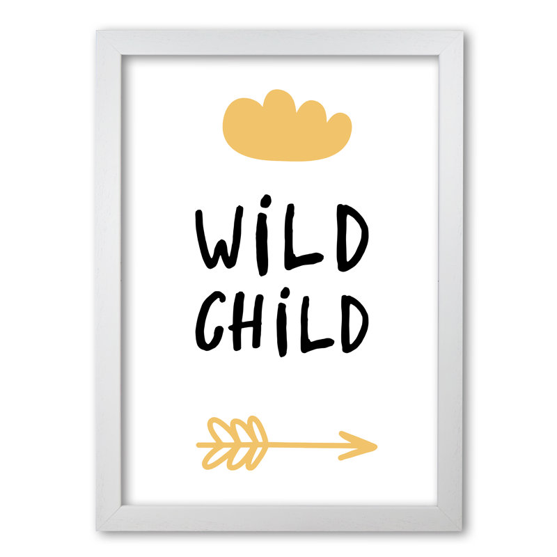 Wild And Free - Print, 60 cm H x 42 cm W x 5 cm D, White Grain Frame