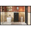 Meuble-lavabo autoportant de 16 po de style français avec lavabo en céramique, armoire simple avec porte à fermeture douce, tablette réglable et pieds pleins, noir-257871641