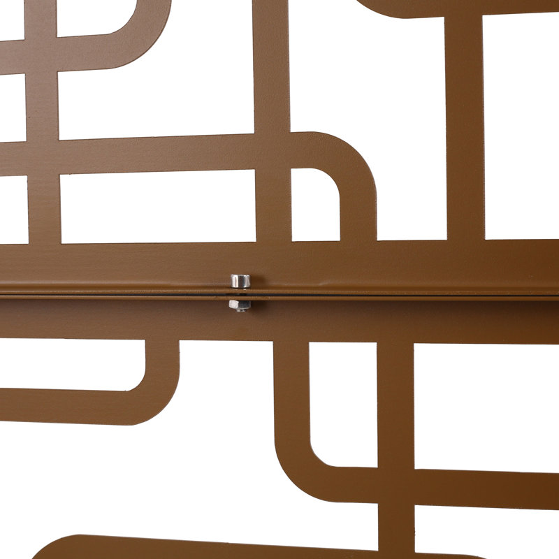 Écrans d'intimité en métal l 76 po H48 po - brun pour l'extérieur et l'intérieur, H 77,85 po x l 16,28 po x P 48,96 po, Brun