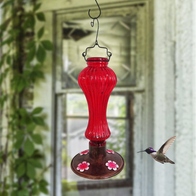 Nievelt Glass Hanging Hummingbird Feeder