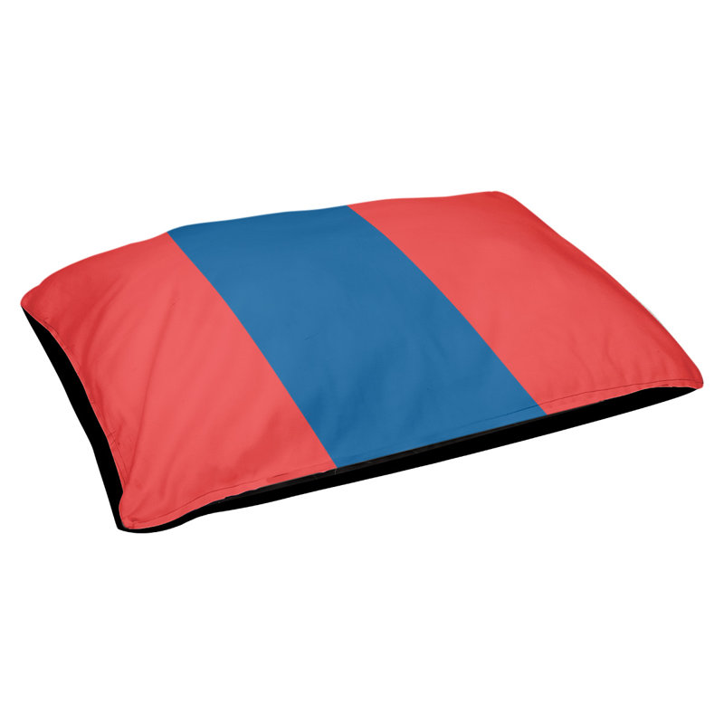 Coussin rectangulaire designer Los Angeles, Rouge / bleu Dodger / rouge, Petit (L 18 po x l 28 po)