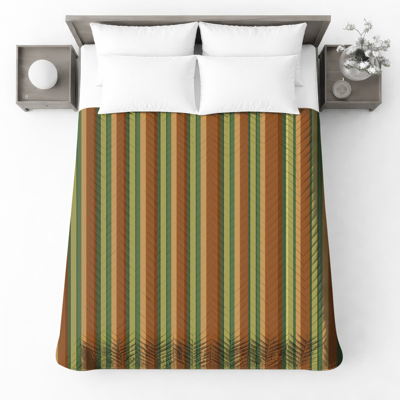 Vertical Stripes Pattern Bedding Striped Bedspread Pattern, Queen