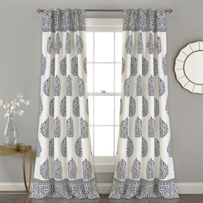 Teardrop Leaf Room Darkening Curtain Pair