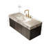 Meuble-lavabo flottant à plusieurs rangements, comptoir en pierre naturelle et bassin en céramique perforée-129469955-129469957