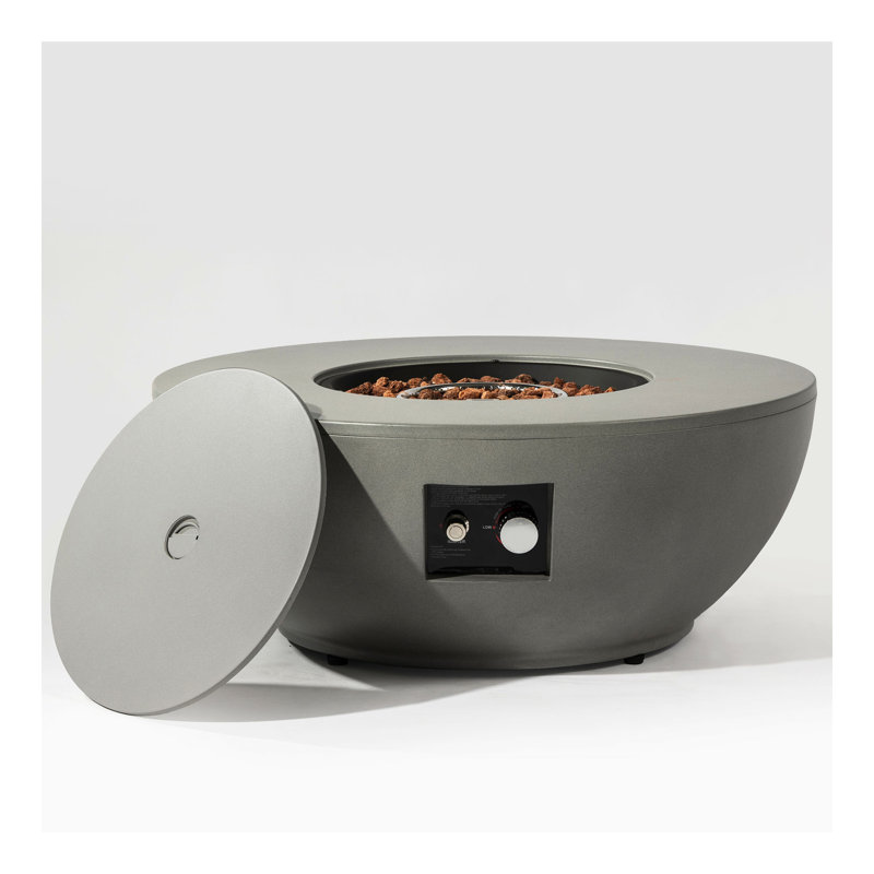 Steel Propane Fire Bowl Outdoor Round Propane Fire Pit with Tank Holder