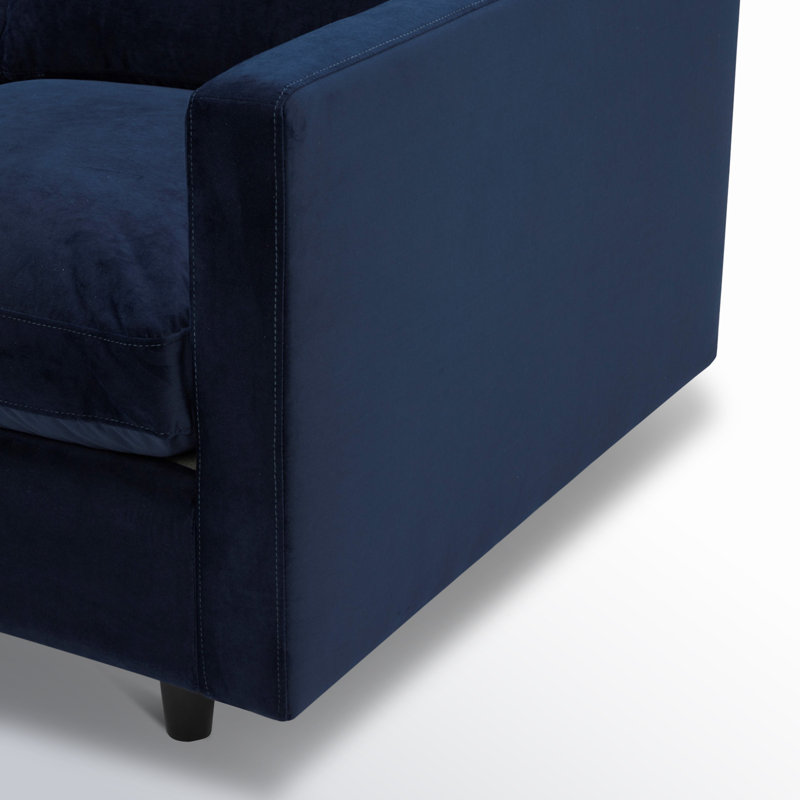 Canapé modulaire en L Fleetwood, Velours performance indigo Haven