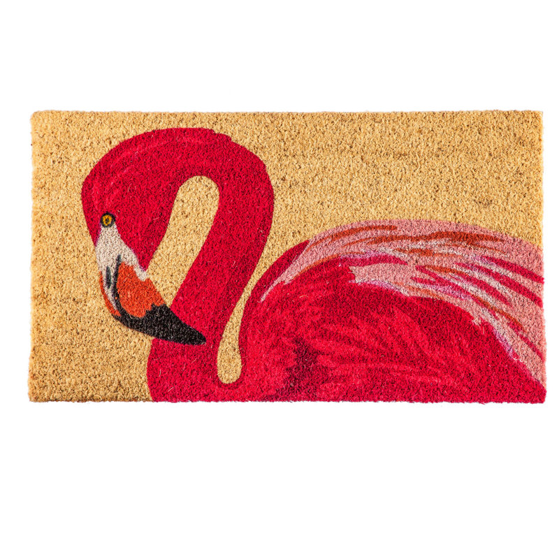Tapis d’extérieur antidérapant 28 po x 16 po flamant rose