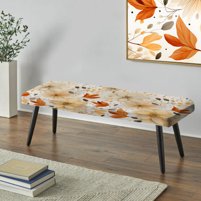 Motif bohème terreux motif bohème II - banc rembourré floral noir