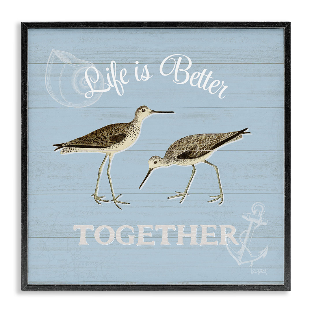" Better Together Coastal Sandpipers " by Katie Pertiet Trinx Frame 