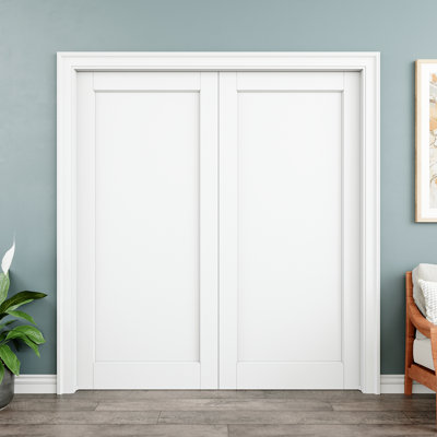 Ensemble de quincaillerie pour porte coulissante avec porte coulissante blanche