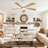 Homegrain 52 inch Cozy Farmhouse White with Light Yellow Solid Wood Blades Integrated LED Propeller Ceiling Fan With Light 5 Blades-628929763-628929761