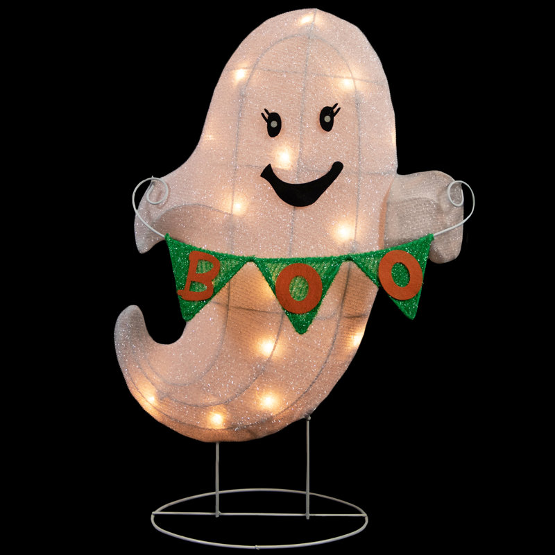 Décoration de halloween 25 po avec lumière DEL fantôme et bannière «Boo»