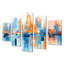 Copper - Art mural abstrait paysage 5 pièces-106424380