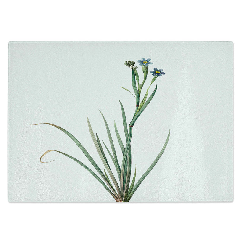 Tempered Glass Bermudiana Flowers Chopping Board, 39 cm W x 28.5 cm L