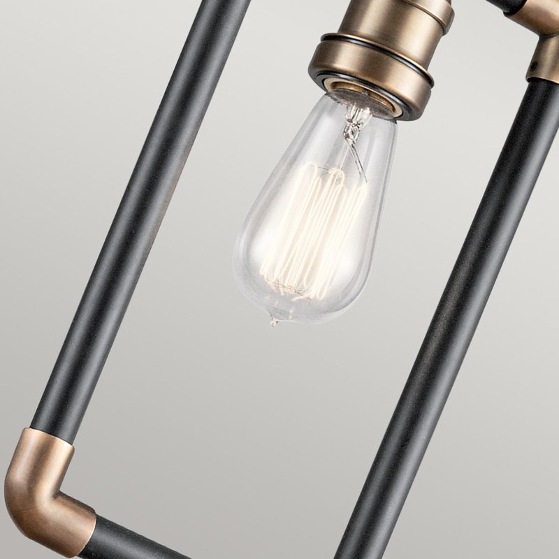 Porterdale 1 - Light Black/Natural Brass Bulb Pendant