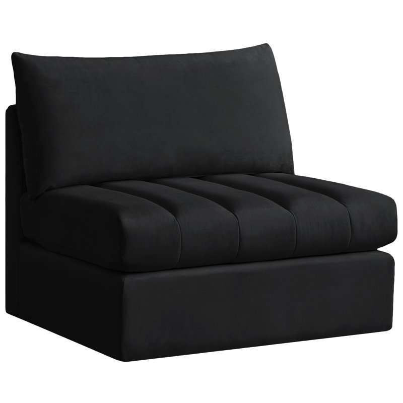 Jacob Velvet Slipper Chair, Black Velvet