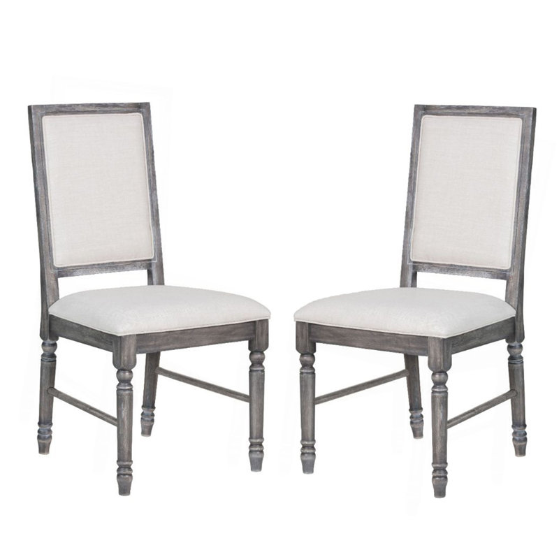Ensemble de 2 chaises de salle à manger rembourrées en lin