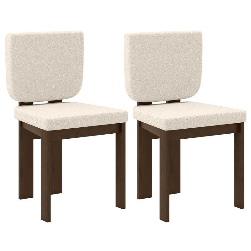 Wooden Dining Chair with Rubber Wood Leg Padded Wide Seat & Back for Home, 2