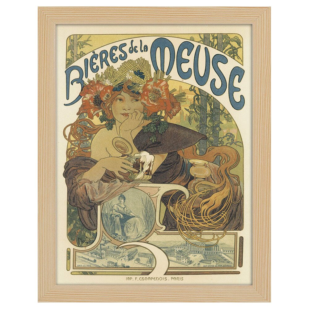 Leinwandbild Vintage Artistic Poster Bières De La Meuse