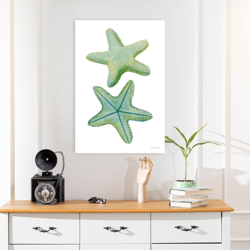 Starfish Duo 1 Abstract Starfish Coastal Art, 24" H x 16" W