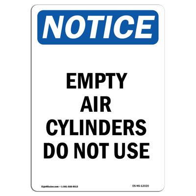 Empty Air Cylinders Do Not Use Sign