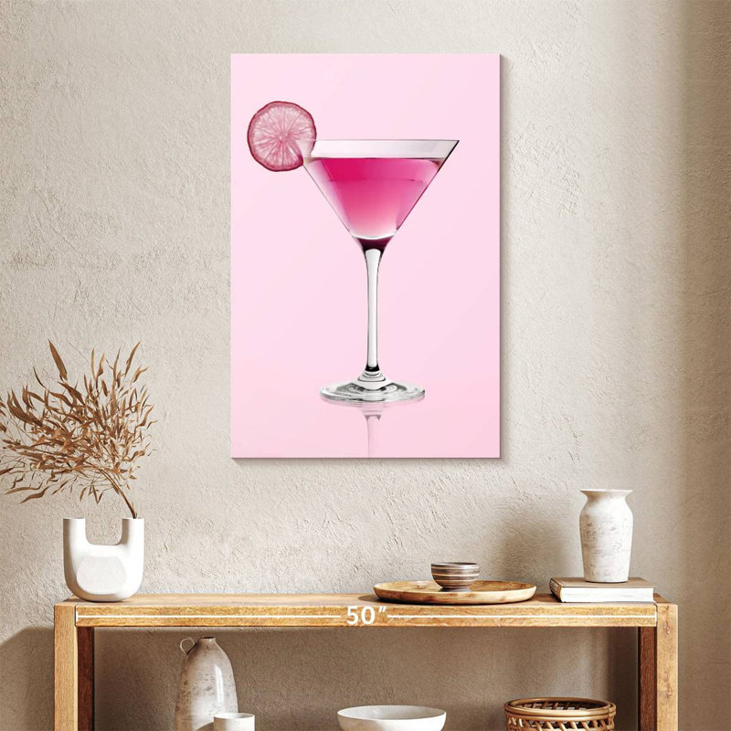 Impression sur toile rose martini, H 36 po x l 24 po x P 1,25 po