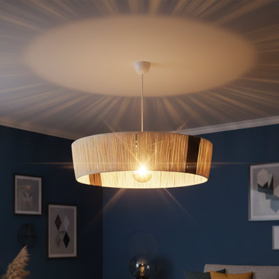Lustre cylindrique large à hauteur réglable