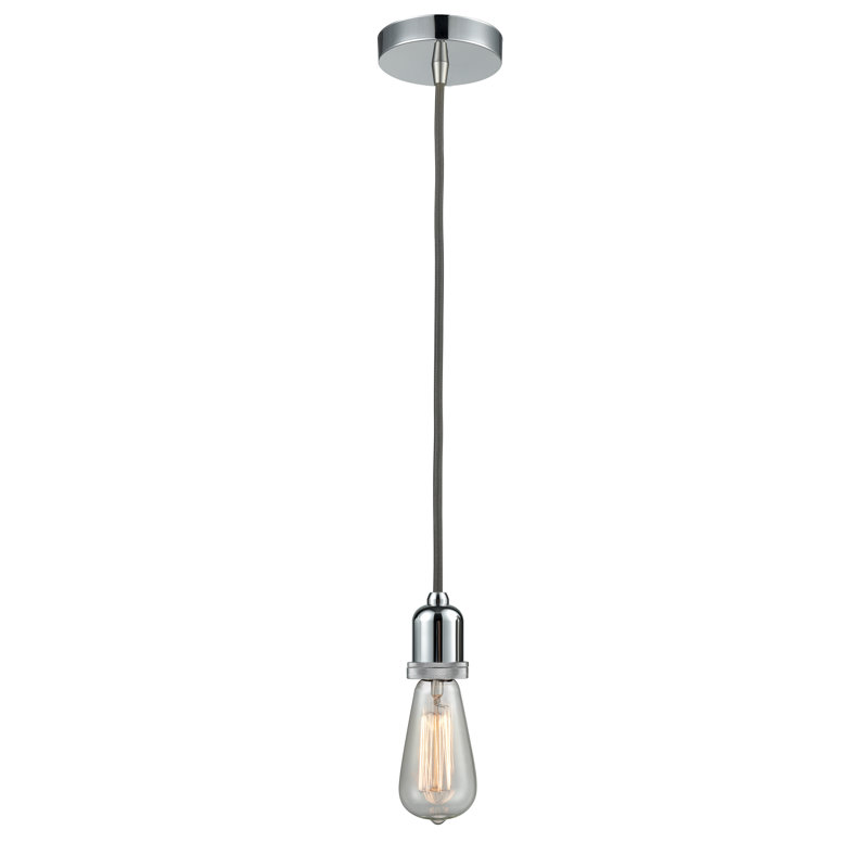 Webber 1 - Light Single Pendant, Polished Chrome/Gray