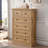 Dalraj Farmhouse Dresser with 6 Drawers and Metal Handles