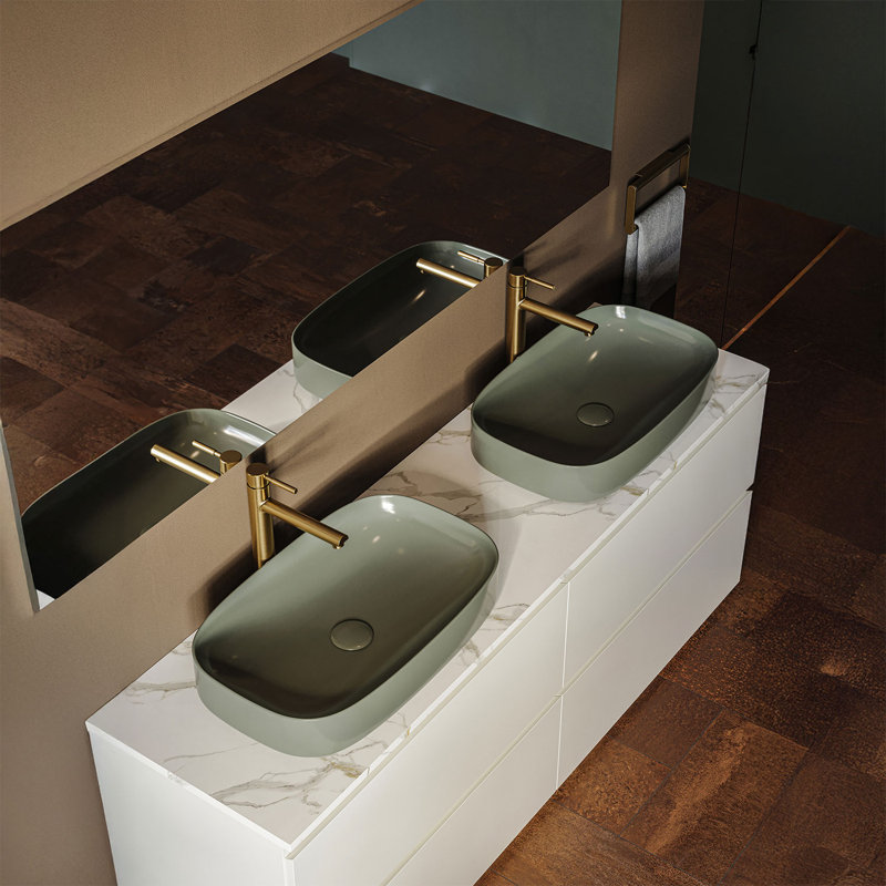 Fly 6540 Countertop (Vessel) Bathroom Sink in Matte Green, Matte Green