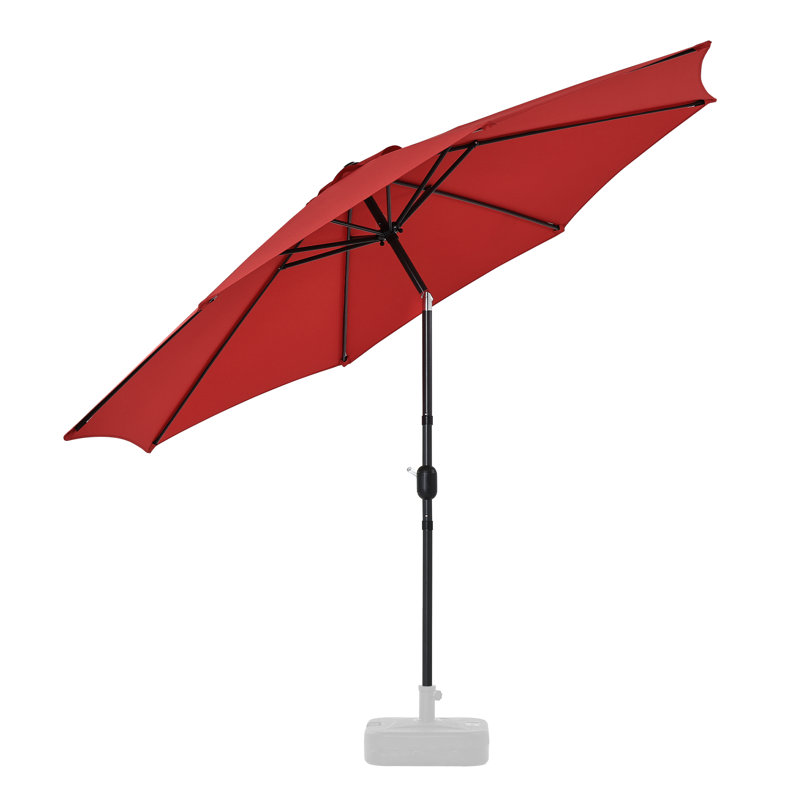 Parasol de patio avec inclinaison à bouton-poussoir Loda Market, Rouge