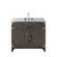 Ensemble de meuble-lavabo simple avec plateau en marbre de Carrare et robinet