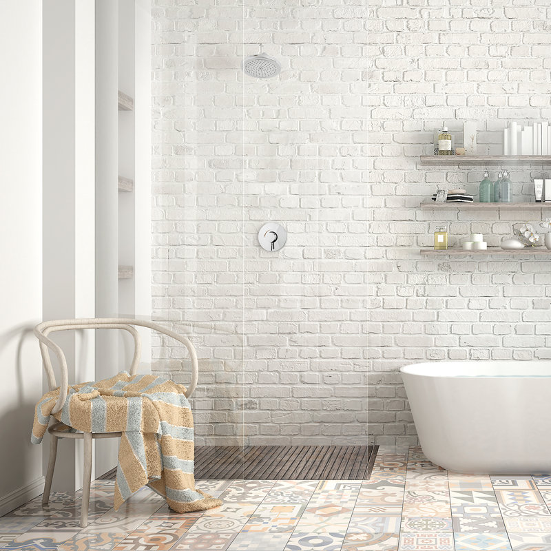 Robinet de douche Croma avec valve brute, Chrome