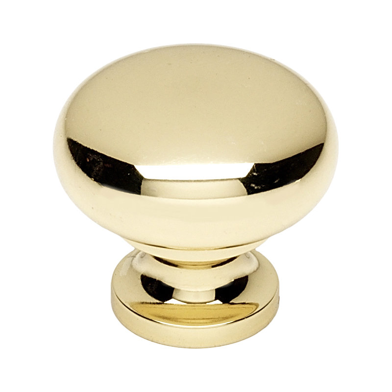 Mushroom Knob, Polished Brass