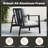 Set Of 2   28" All-Weather Aluminum Patio Armchairs With Thick Light Gray Cushions & Black Frame-1294738755