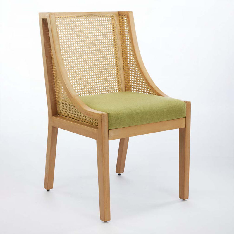 Chaises de salle à manger en rotin, Vert