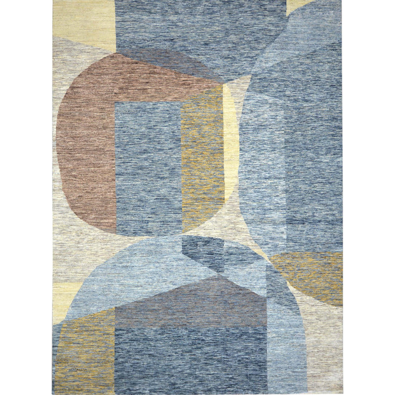 Wool Abstract Indoor Rug, Rectangle 6' x 9'