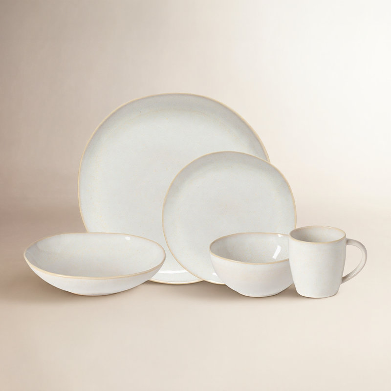 Brisa Handmade Stoneware Dinnerware Set, Branca