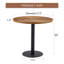 Table de salle à manger ronde à texture annulaire moulée par aspiration, durable et résistante à l'eau.-1143698932