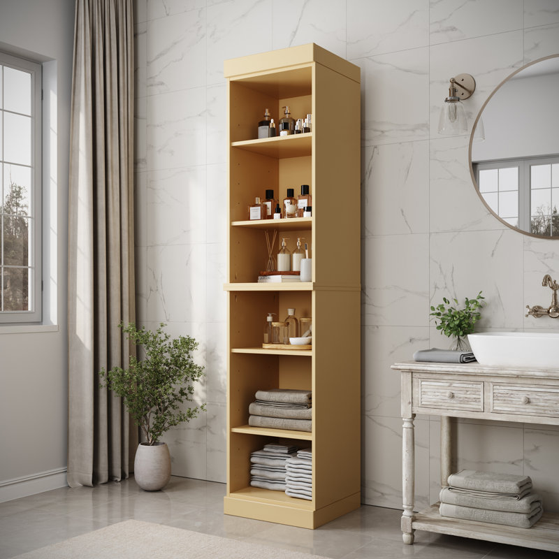 Armoire de rangement 100% en bois massif Palace Imports, tablettes réglables, hauteur 71,5 po, Jaune