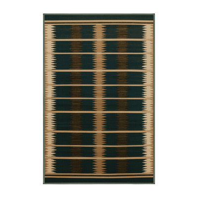  Tapis lavable rayé crème vert forêt