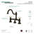 Kingston Brass Restoration Two-Handle 3-Hole Deck Mount Bridge Bathroom Faucet with Brass Pop-Up-11177386